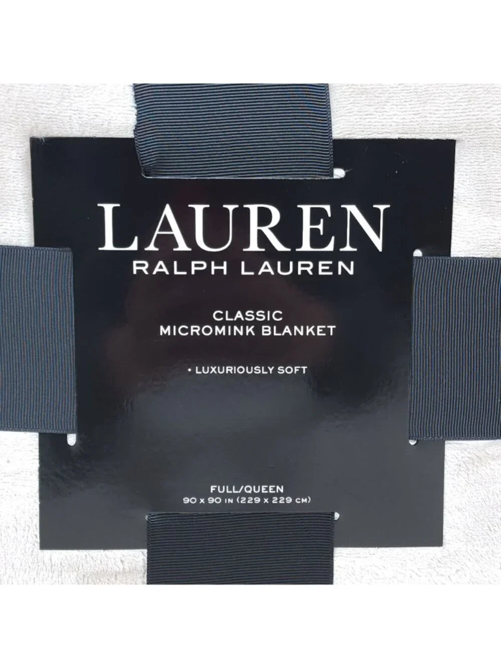 Lauren Ralph Lauren Classic Micromink Blanket Queen Luxuriously Soft Beige 90x90